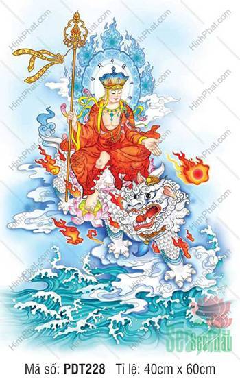 Tôn Ảnh Địa Tạng Vương Bồ Tát PDT228, Ngài cưỡi linh thú Đề Thính