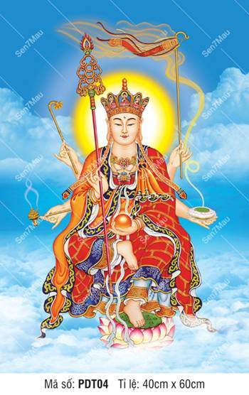 Tranh Địa Tạng Vương Bồ Tát Chất Lượng Cao PDT04, Ngài sáu tay