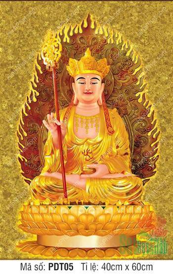 Hình Địa Tạng Vương Bồ Tát PDT05, tôn dung rực rỡ sắc vàng kim