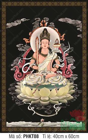 Tranh Hư Không Tạng Bồ Tát Đẹp PHKT08, thanh gươm trí tuệ rực sáng