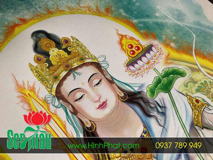 Tranh Phật in trên vải canvas cao cấp
