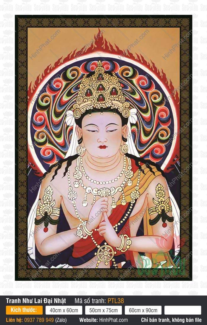 Đại Nhật Như Lai Bồ Tát PTL38 Đại Nhật Như Lai Bồ Tát PTL38 mô tả chân dung Đức Phật kết Ấn Trí Quyền.