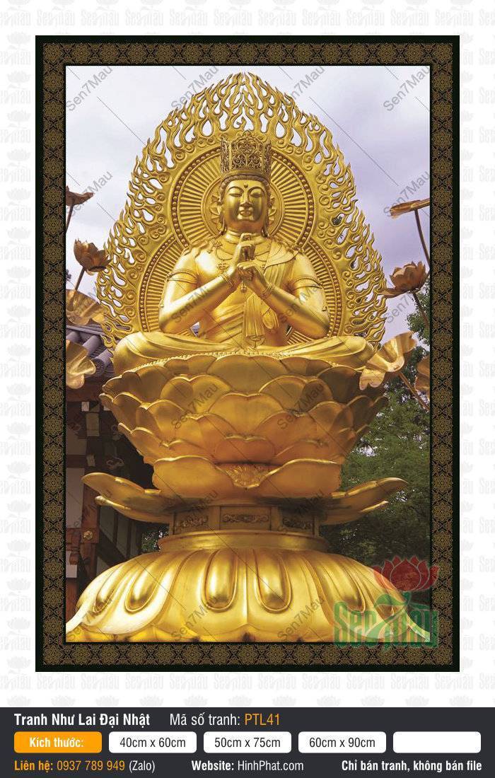 Như Lai Đại Nhật Bồ Tát PTL41 Như Lai Đại Nhật Bồ Tát PTL41 mô tả Đức Phật kết Ấn Trí Quyền trên đài sen.