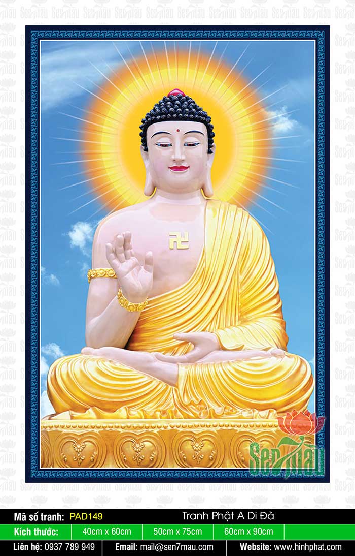 Được tạo hình với những chi tiết tinh sảo và sắc nét, tượng Phật A Di Đà là biểu tượng tuyệt vời cho sự thanh tịnh và giác ngộ. Chỉ cần nhìn vào hình ảnh này, bạn sẽ cảm thấy bình an và yên tĩnh trong tâm hồn.