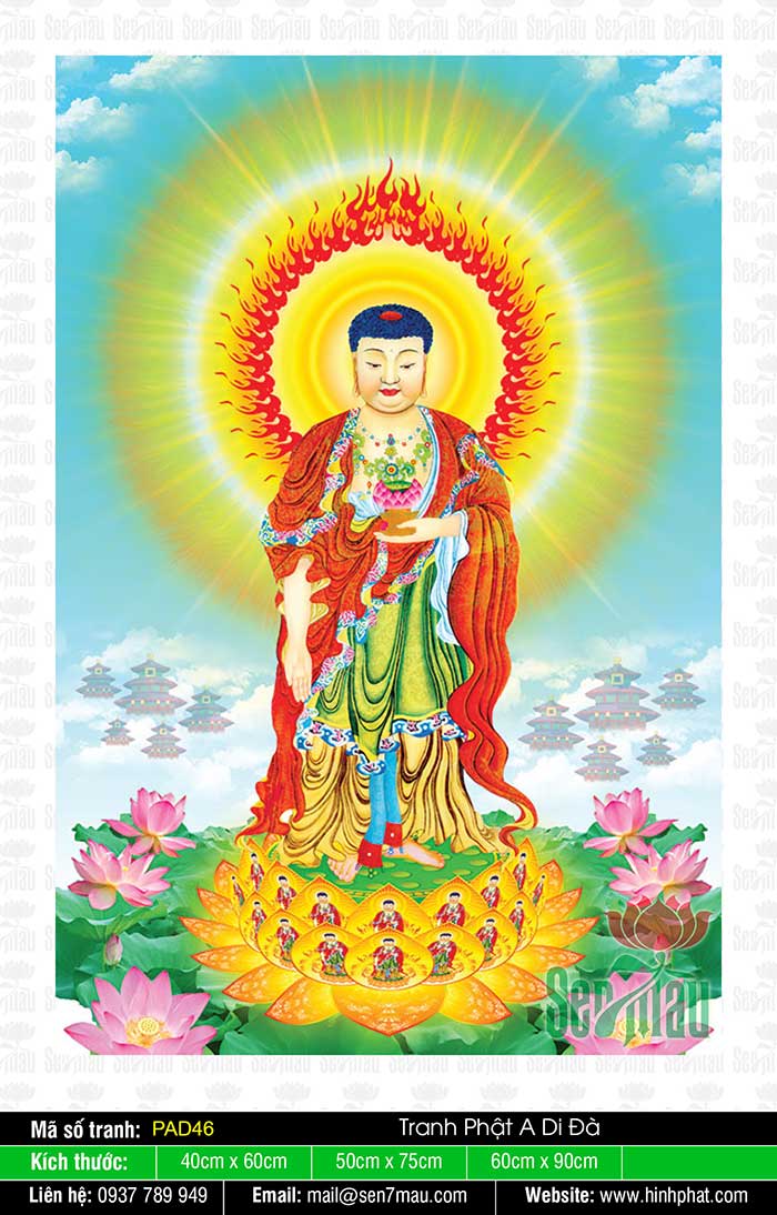 Tôn Ảnh A Di Đà Phật: A Di Đà Phật là vị Phật Bồ Tát tuyệt vời bậc nhất trong công đức và lòng từ bi, sẵn sàng giúp đỡ những kẻ khó khăn hơn cả. Hãy tôn vinh ảnh của Ngài với tư cách là nguồn cảm hứng và sức mạnh để đạt được những mục tiêu trong cuộc sống của bạn.