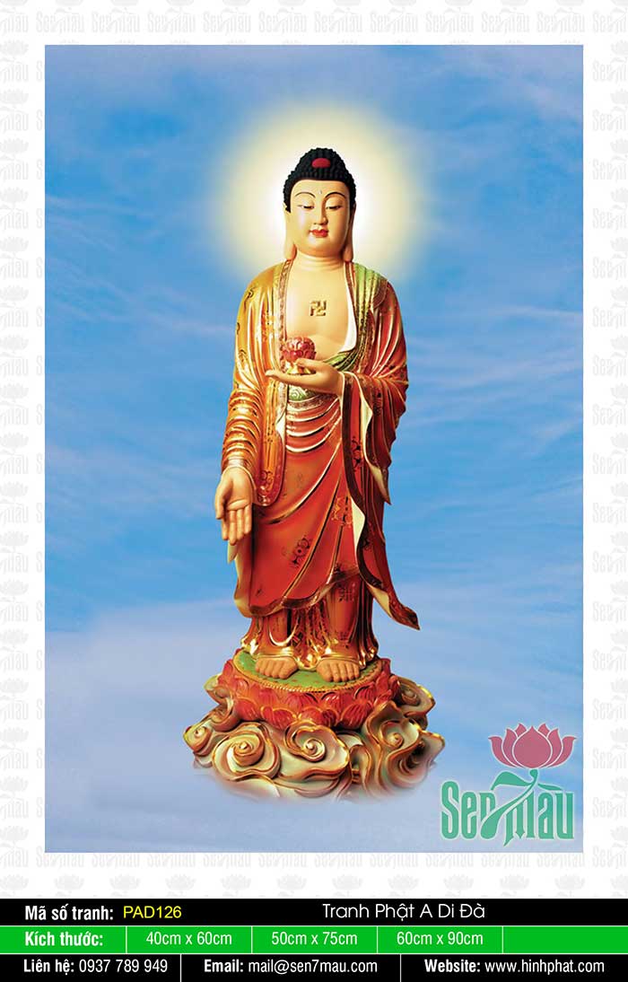 Tranh Phật A Di Đà sẽ khiến bạn tận hưởng sự thanh tịnh và yên bình, khi được chiêm ngưỡng hình ảnh của vị đại sư này. Hãy để tâm trí và tâm hồn tìm thấy sự an lạc với tác phẩm này.