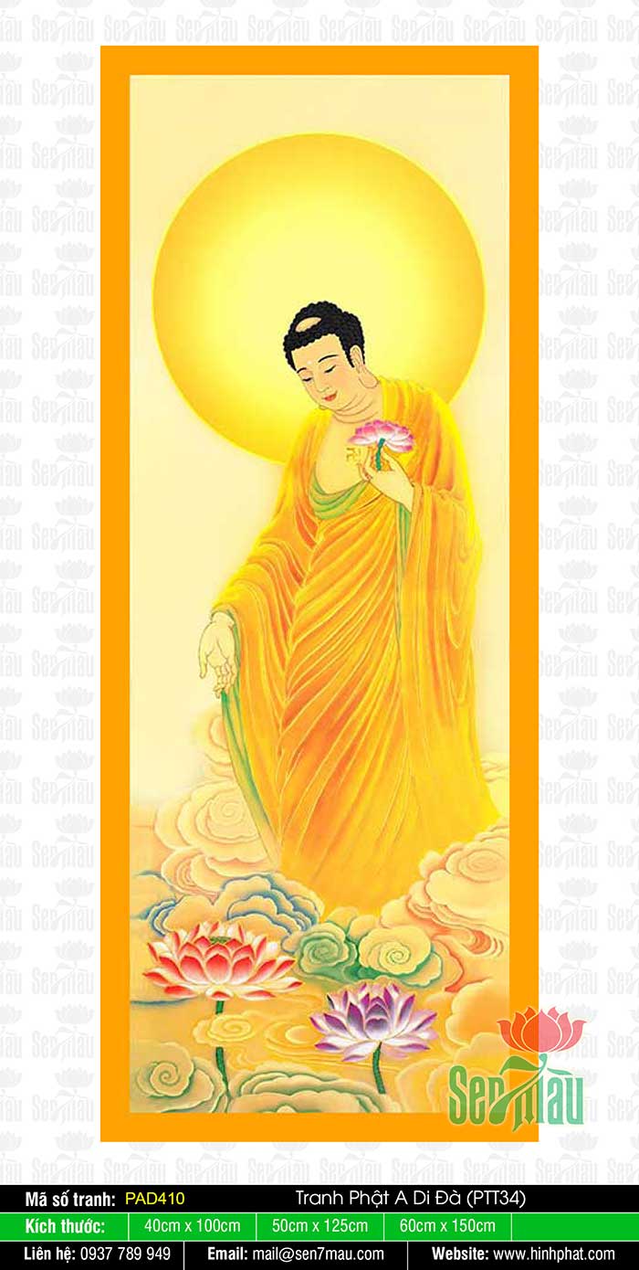 Hình Phật A Di Đà Khổ Lớn, Tranh Phật Đẹp - PBAD14