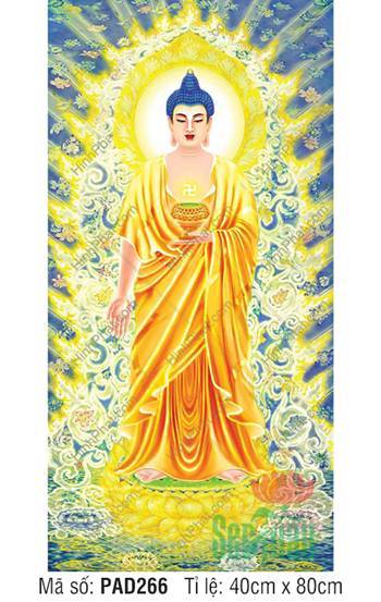Hình A Di Đà Phật Chất Lượng Cao PAD266, dáng đứng ngự đài sen