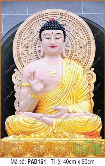 Hình Ảnh Phật A Di Đà Đẹp PAD151, dáng ngồi kiết già bệ sen vàng Hình Ảnh Phật A Di Đà Đẹp PAD151, dáng ngồi kiết già bệ sen vàng