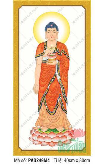 Hình Ảnh Phật A Di Đà PAD249M4, Dáng Đứng Ngự Tòa Sen