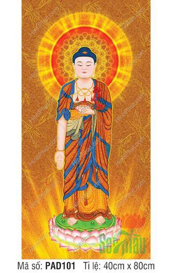 Hình Phật A Di Đà Chất Lượng Cao PAD101, đứng trên đài sen