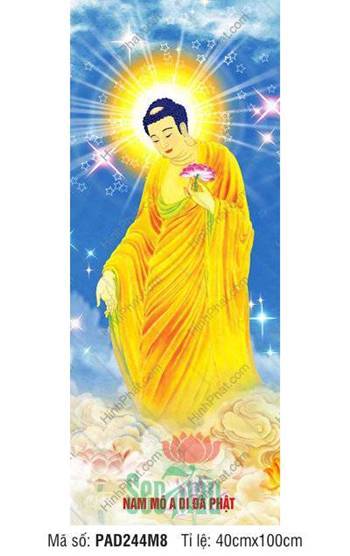 Hình Phật A Di Đà Chất Lượng Cao PAD244M8, dáng đứng ngự mây sao