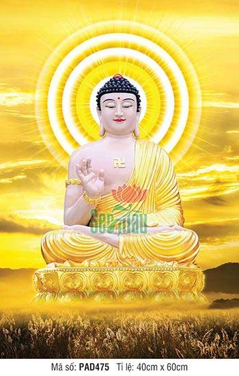 Phật A Di Đà PAD475, Tranh Phật A Di Đà Treo Tường