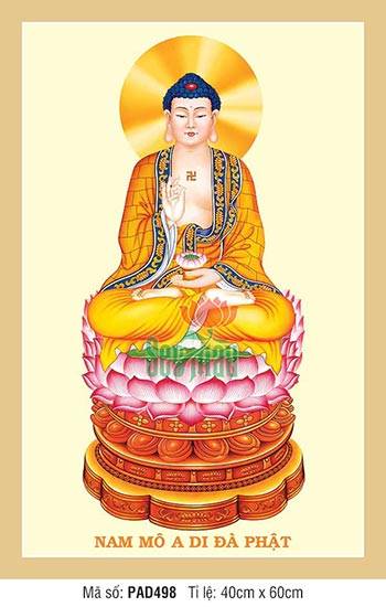 Tranh A Di Đà PAD498, Hình Ảnh Nam Mô A Di Đà Phật