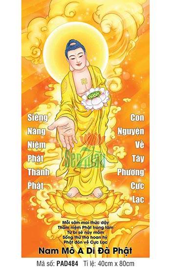 Tranh Đức Phật A Di Đà PAD484, Hình A Di Đà Phật