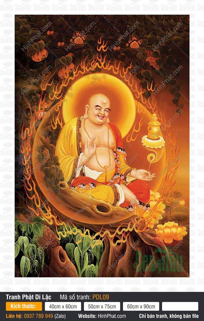 Hình Phật Di Lặc Đẹp Nhất PDL09 Hình Phật Di Lặc Đẹp Nhất PDL09 mô tả Ngài cười hoan hỷ ngồi tự tại giữa hào quang