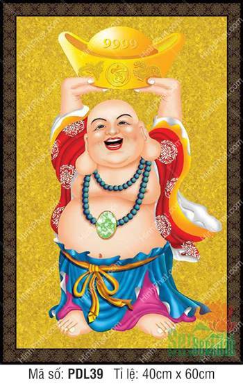 Hình Phật Di Lặc Đẹp Nhất PDL39, Đức Phật hoan hỉ nâng thỏi vàng