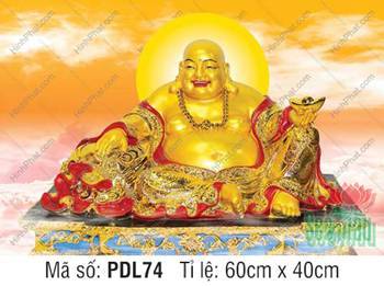 Hình Phật Di Lặc Đẹp PDL74, tôn tượng cầm thỏi vàng hoan hỷ