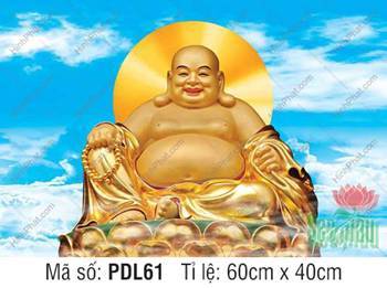 Hình Phật Di Lặc PDL61, Đức Phật tọa thiền trên mây vàng