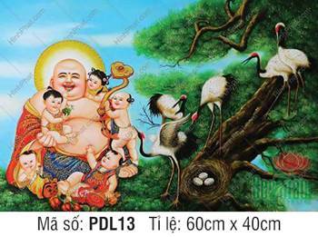 Đức Phật Di Lặc PDL13, nụ cười từ bi bên đàn trẻ và chim hạc