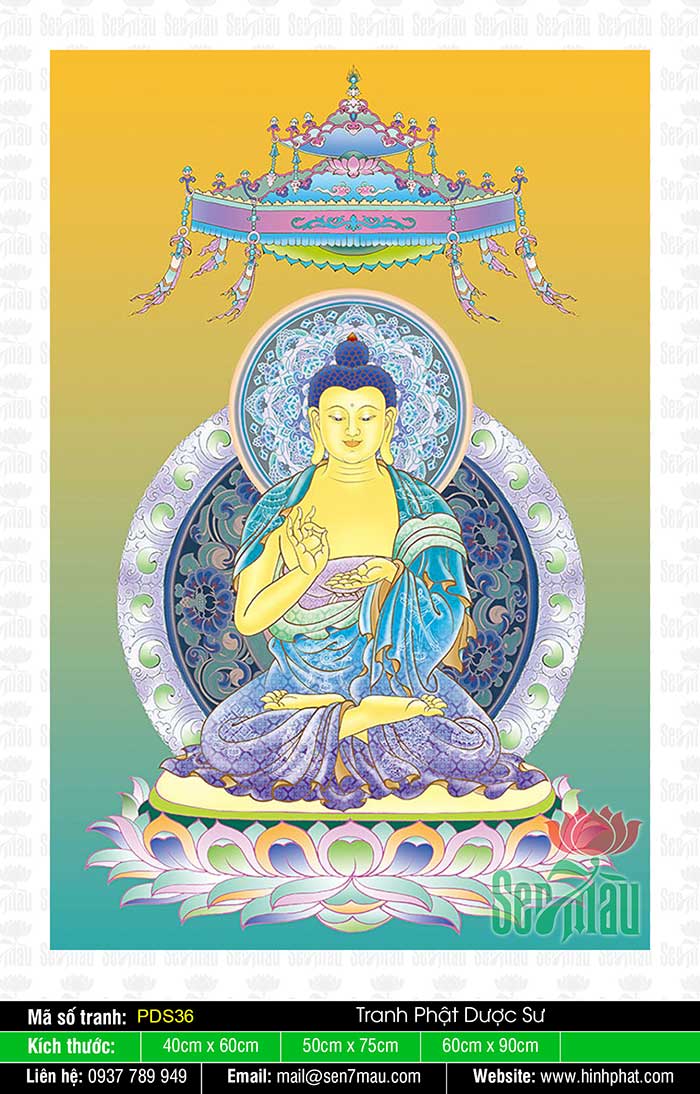 Buddhistische Gemälde von Apothekern, Lapislazuli, Könige von Buddhas, schöne Bilder der Welt