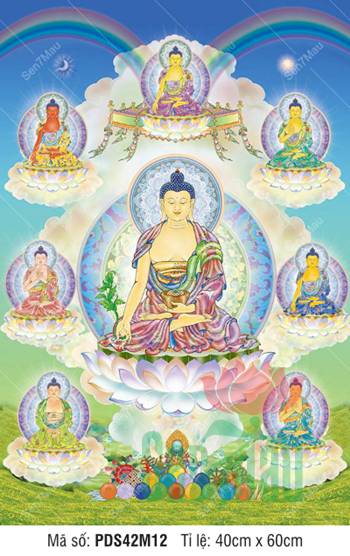 Dược Sư Lưu Ly Quang Như Lai PDS42M12, tôn tượng Thất Phật Dược Sư