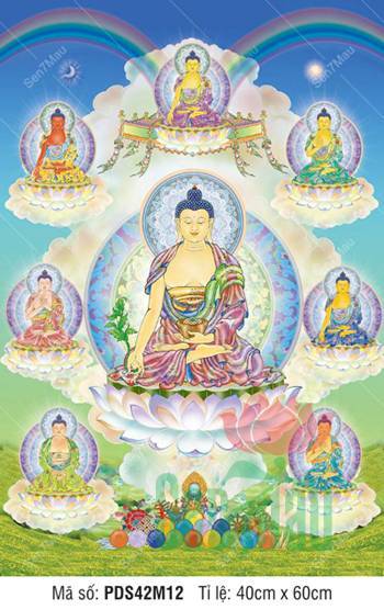 Dược Sư Lưu Ly Quang Như Lai PDS42M12, tôn tượng Thất Phật Dược Sư