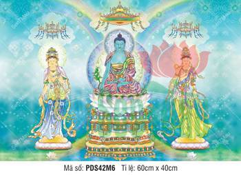 Hình Phật Dược Sư PDS42M6, Dược Sư Tam Tôn ngự đài sen báu Hình Phật Dược Sư PDS42M6, Dược Sư Tam Tôn ngự đài sen báu