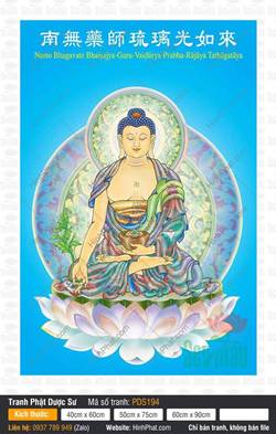 Phật Dược Sư Lưu Ly PDS194, Tranh Phật Dược Sư Đẹp