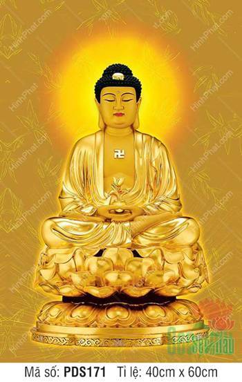 Phật Dược Sư PDS171, nét vẽ vàng kim trên tòa sen báu