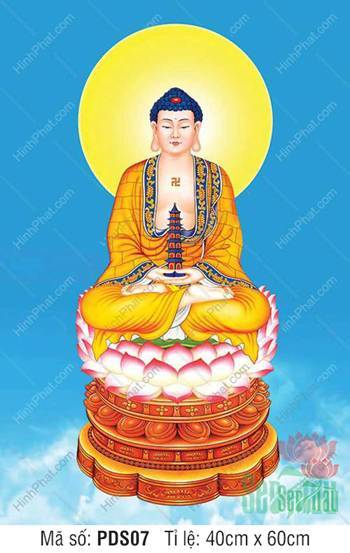Hình Phật Dược Sư PDS07, tôn tượng cầm bảo tháp ngự đài sen