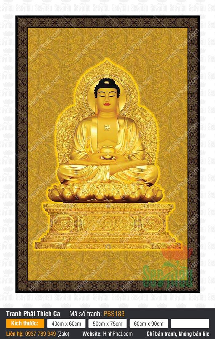 Bổn Sư Thích Ca Mâu Ni Phật PBS183 Bổn Sư Thích Ca Mâu Ni Phật PBS183 ngồi thiền định ôm bát vàng trên tòa sen