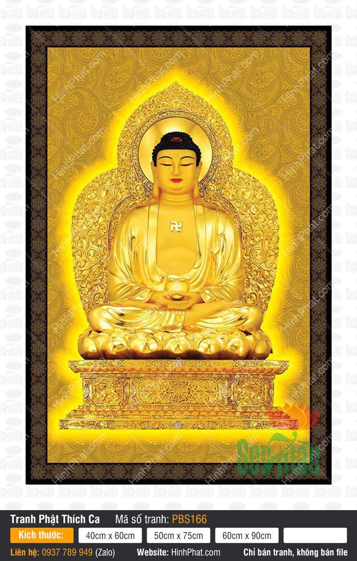 Đức Phật Thích Ca Mâu Ni Đẹp PBS166 Đức Phật Thích Ca Mâu Ni Đẹp PBS166 với kim thân màu vàng rực rỡ tọa trên bệ ngọc cao quý