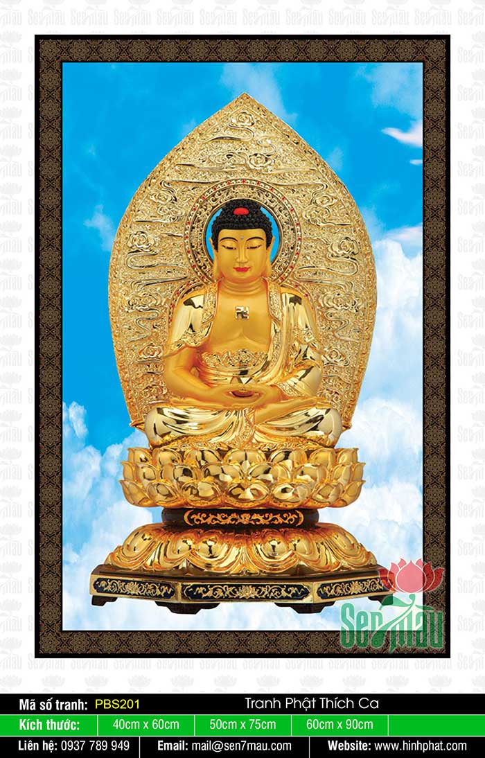 Tranh Phật Thích Ca Mâu Ni Đẹp PBS201