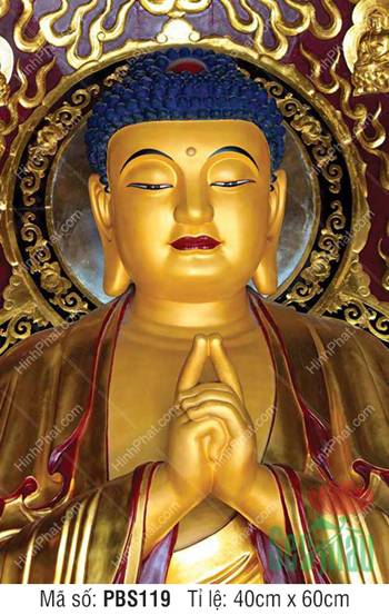 Ảnh Phật Thích Ca Đẹp PBS119, tôn tượng kim thân uy nghi