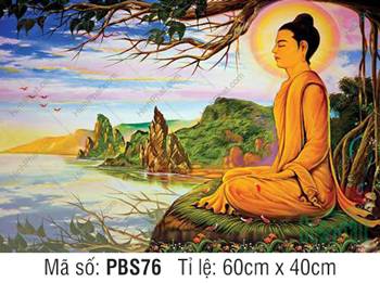 Ảnh Phật Thích Ca PBS76, tĩnh tại dưới bóng cây bồ đề