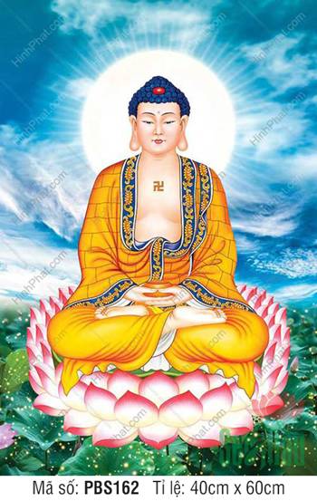 Bổn Sư Thích Ca Mâu Ni Phật PBS162, tôn tượng tọa đài sen giữa trời xanh