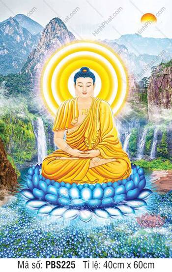 Bổn Sư Thích Ca Mâu Ni Phật PBS225, tọa sen xanh giữa đại ngàn