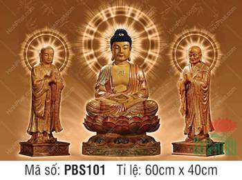 Đức Phật Thích Ca Đẹp PBS101, tôn tượng Ta Bà Tam Thánh