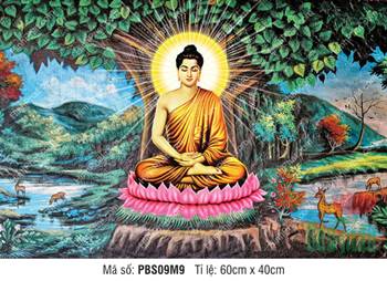 Hình Phật Thích Ca Đẹp PBS09M9, thiền định tĩnh tại giữa núi rừng