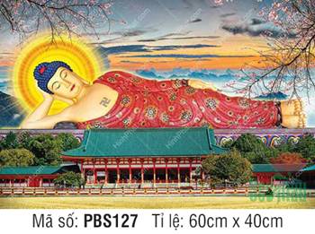 Hình Phật Thích Ca Đẹp PBS127, tôn tượng nằm an nhiên tự tại