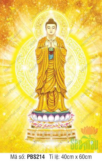 Hình Phật Thích Ca Mâu Ni Đẹp PBS214, hào quang kim sắc