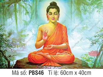 Hình Phật Thích Ca Mâu Ni Đẹp PBS46, tĩnh tại dưới cội bồ đề