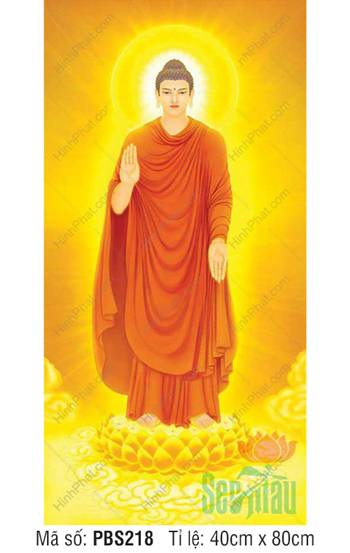 Phật Thích Ca Mâu Ni Đẹp PBS218, Đức Thế Tôn đứng trên tòa sen