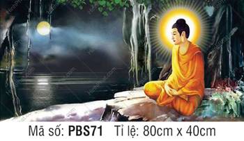 Phật Thích Ca Mâu Ni Đẹp PBS71, Đức Thế Tôn tọa thiền đêm trăng
