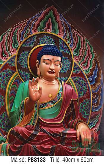 Phật Thích Ca Mâu Ni PBS133, Tôn tượng y đỏ tọa thiền uy nghiêm