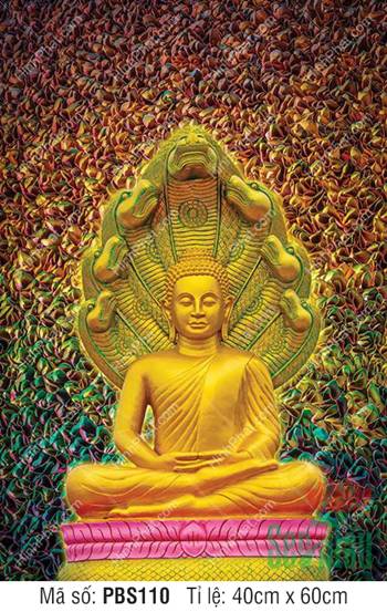 Phật Thích Ca PBS110, tôn tượng vàng ngự Xà vương Muchalinda