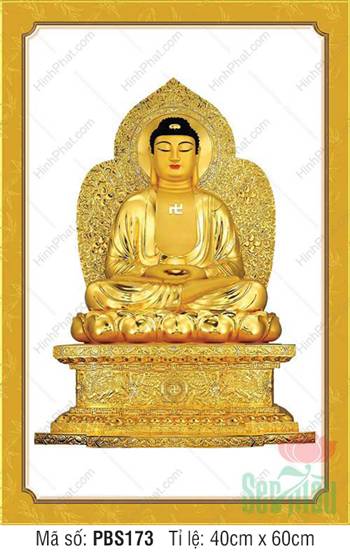 Phật Thích Ca PBS173, Tôn tượng sắc vàng kim ngự đài sen