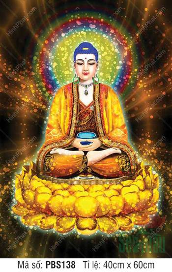 Tranh Phật Thích Ca Mâu Ni Đẹp PBS138, tôn ảnh bưng bát báu