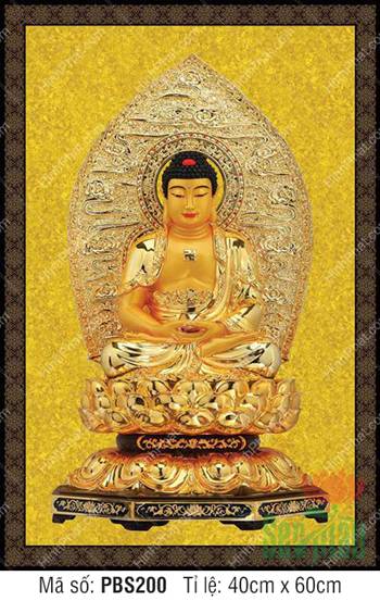 Tranh Phật Thích Ca Mâu Ni PBS200, Tôn tượng kim thân rạng ngời